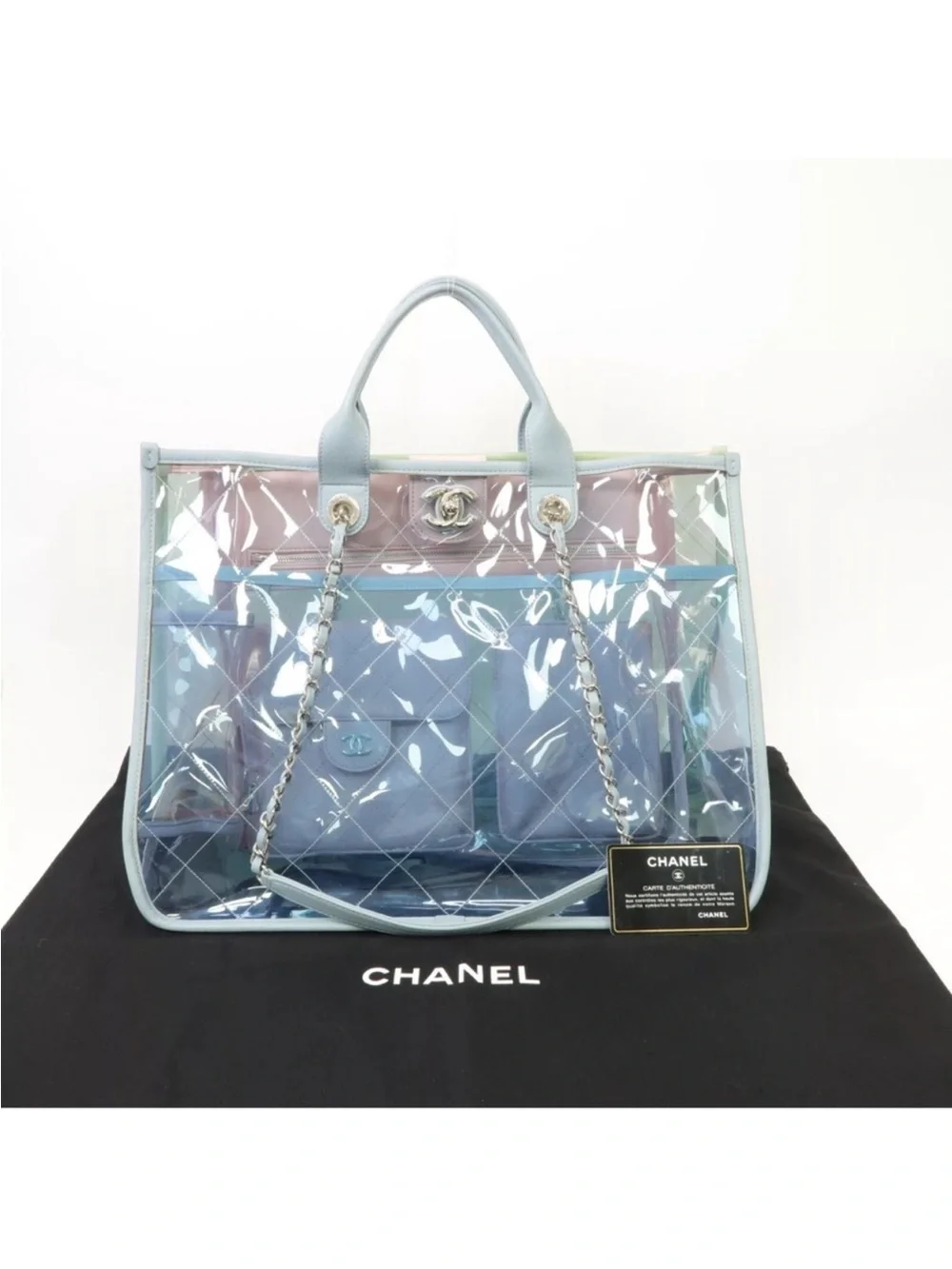 💎 RUNWAY 💎 SPLASH Chanel Clear PVC Tote Bag - Picture 4 of 14